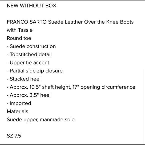 FrancoSarto over the knee boots - Picture 9 of 9
